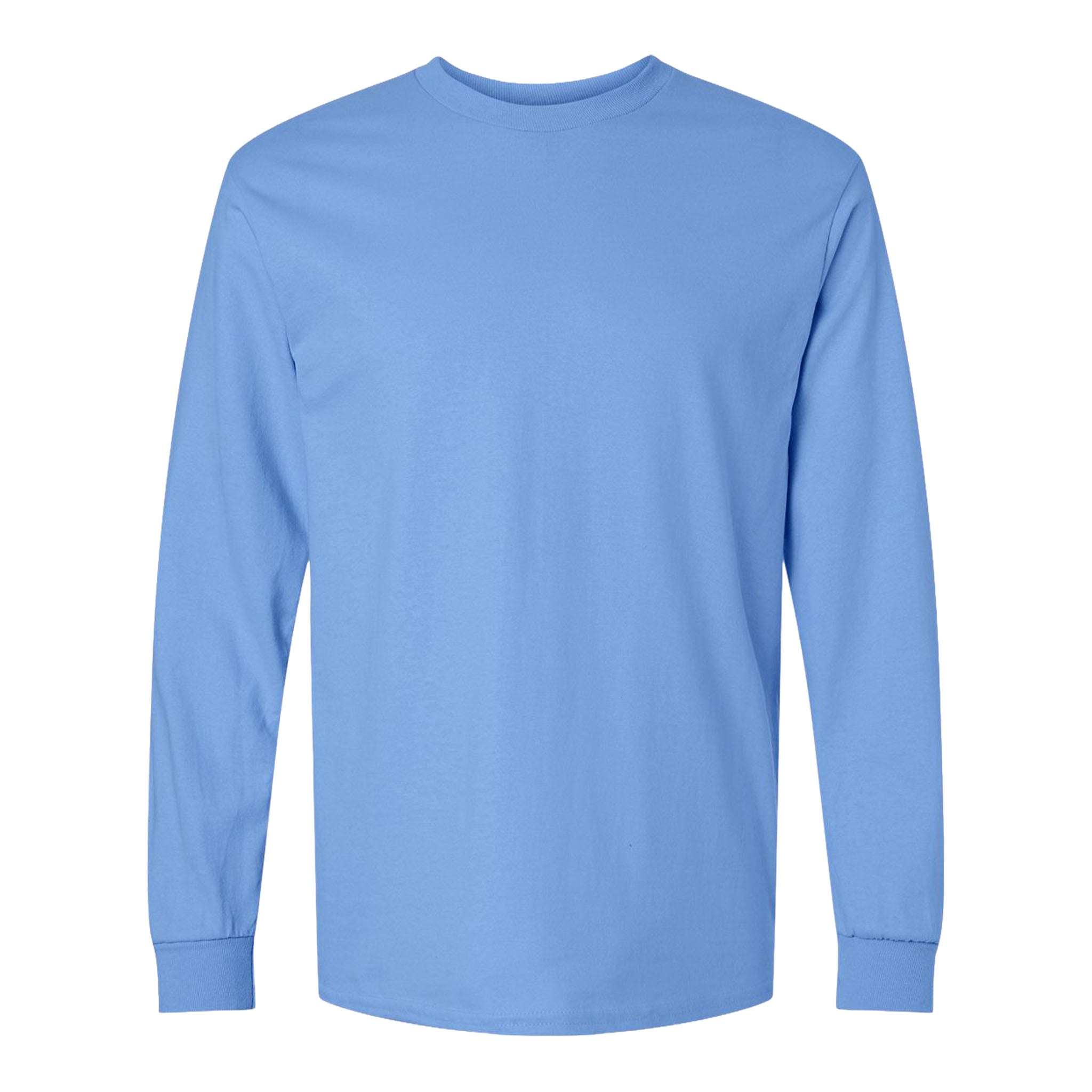 Gildan 2400 custom long sleeve t-shirt in carolina blue, front view