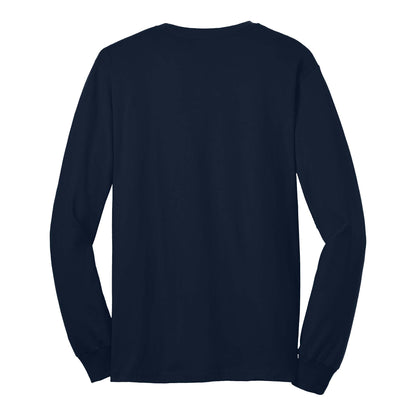 Gildan 2410 custom long sleeve t-shirt in navy, back view