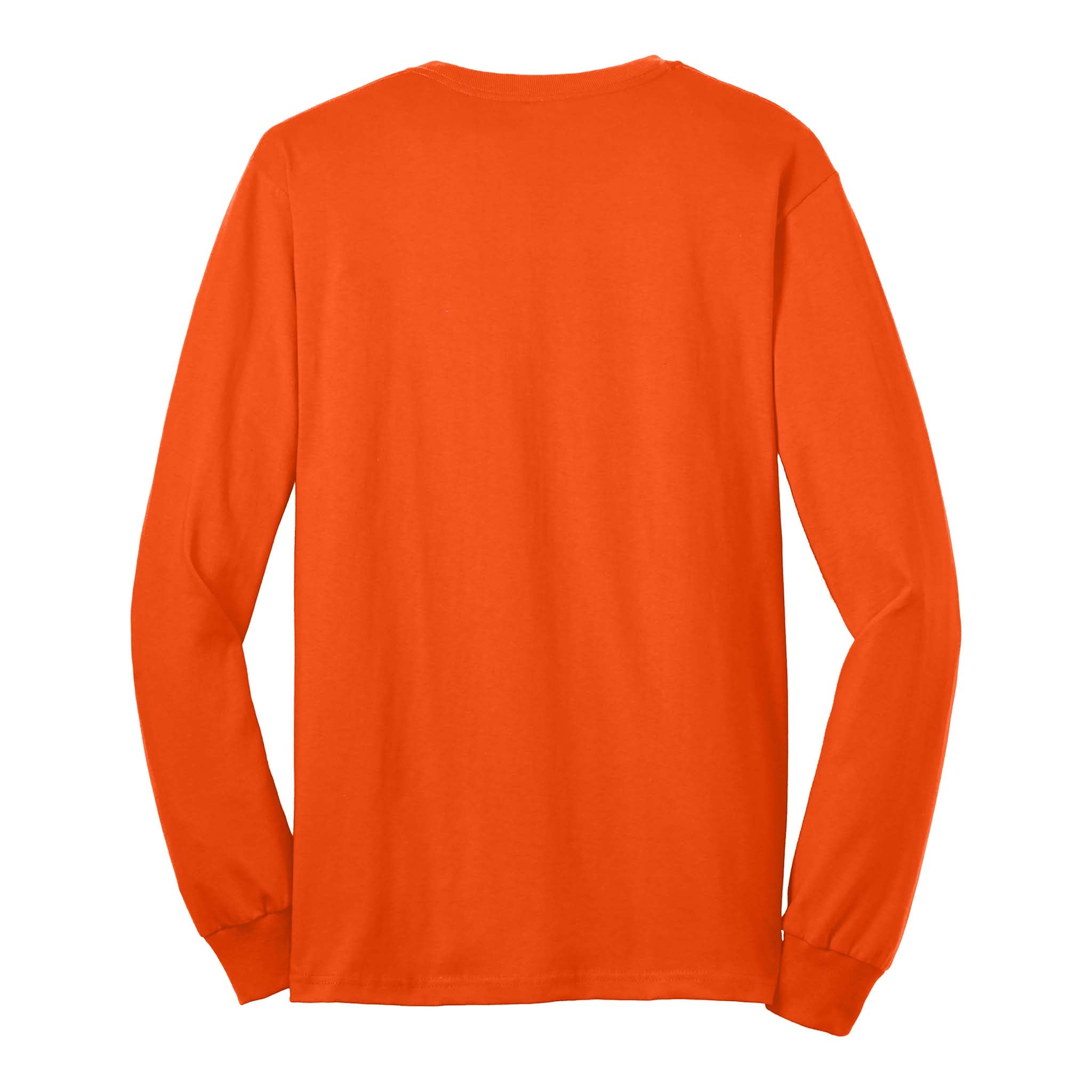 Gildan 2410 custom long sleeve t-shirt in s. orange, back view