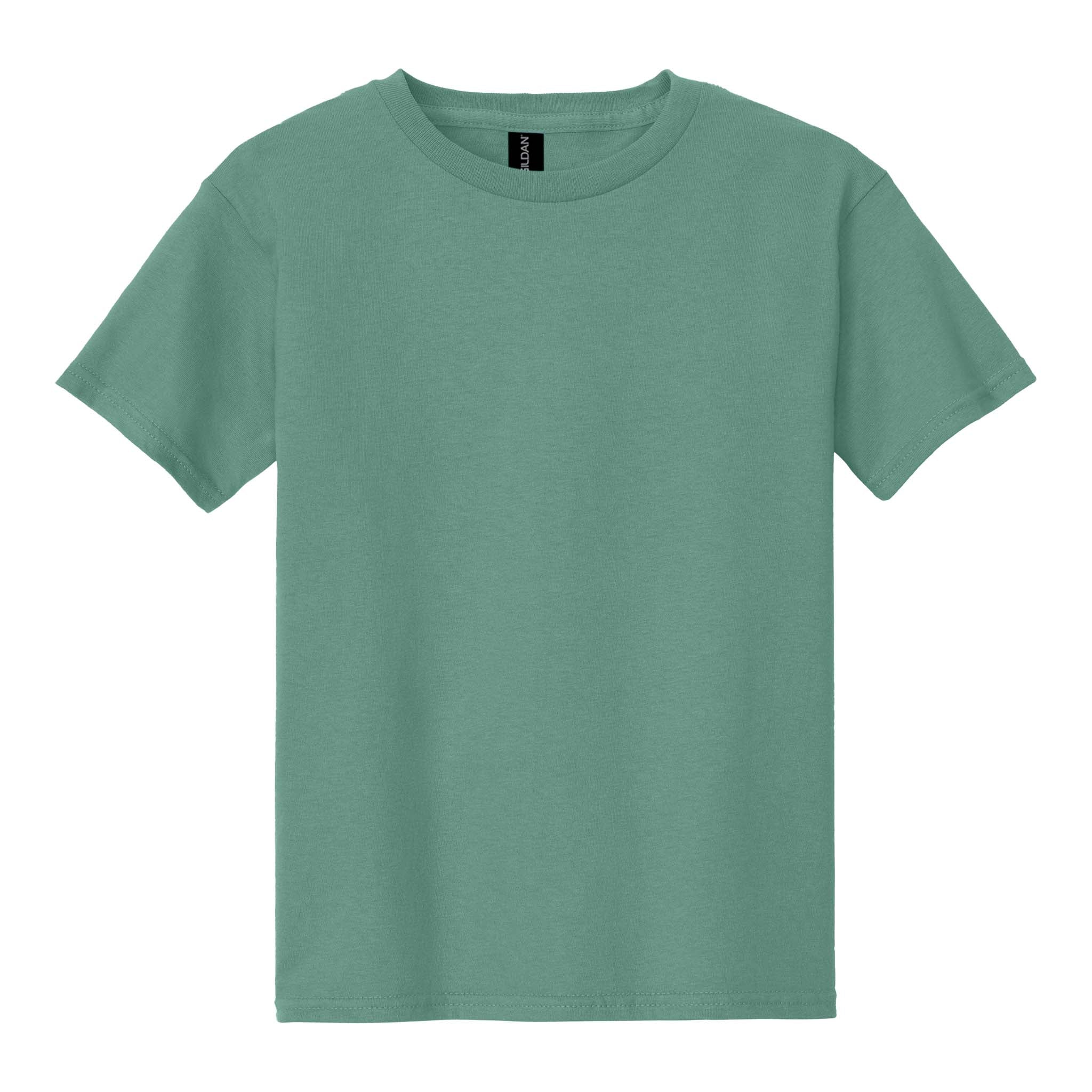 Gildan 5000B custom short sleeve t-shirt in aquatic, front view