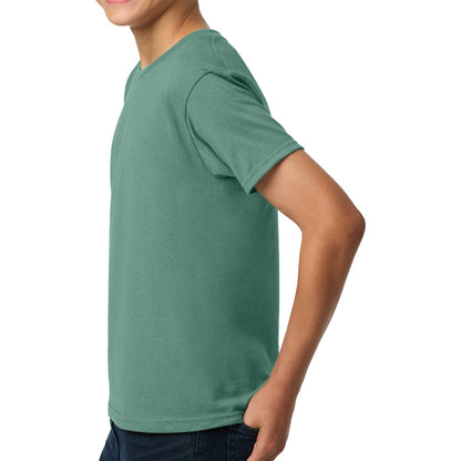 Gildan 5000B custom short sleeve t-shirt in aquatic, left side view