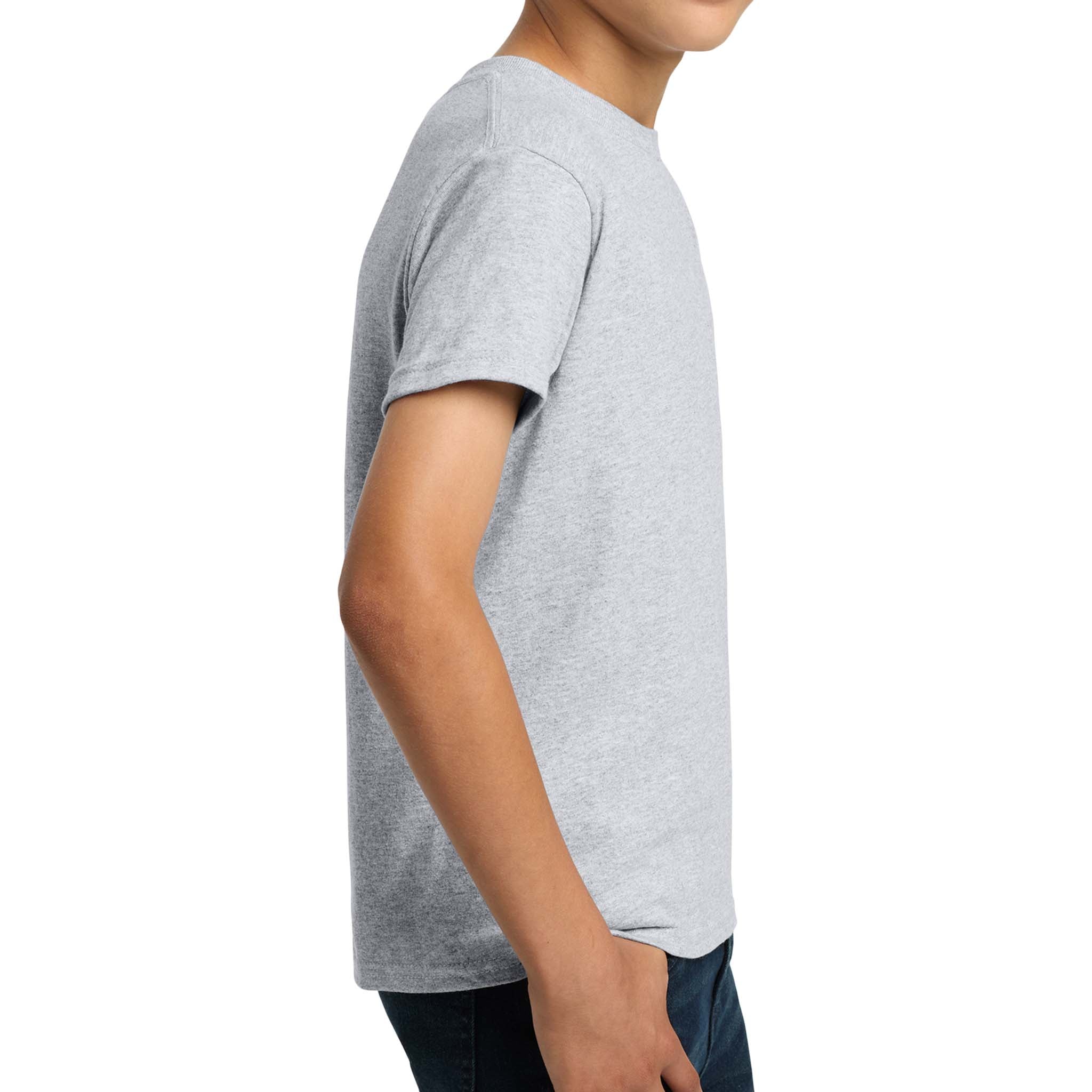 Gildan 5000B custom short sleeve t-shirt in ash, right side view
