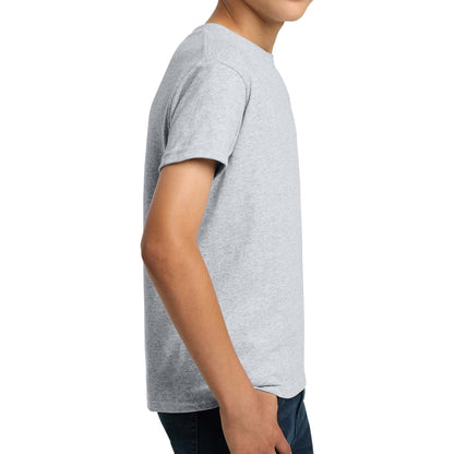 Gildan 5000B custom short sleeve t-shirt in ash, right side view