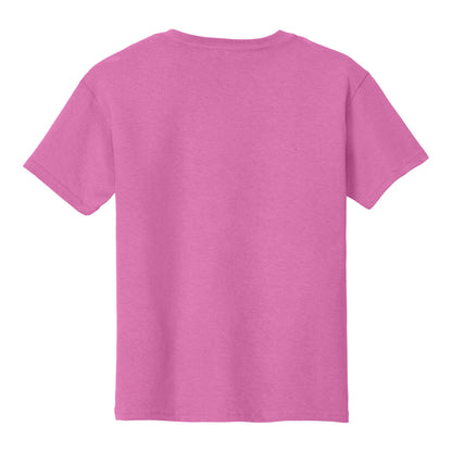 Gildan 5000B custom short sleeve t-shirt in azalea, back view