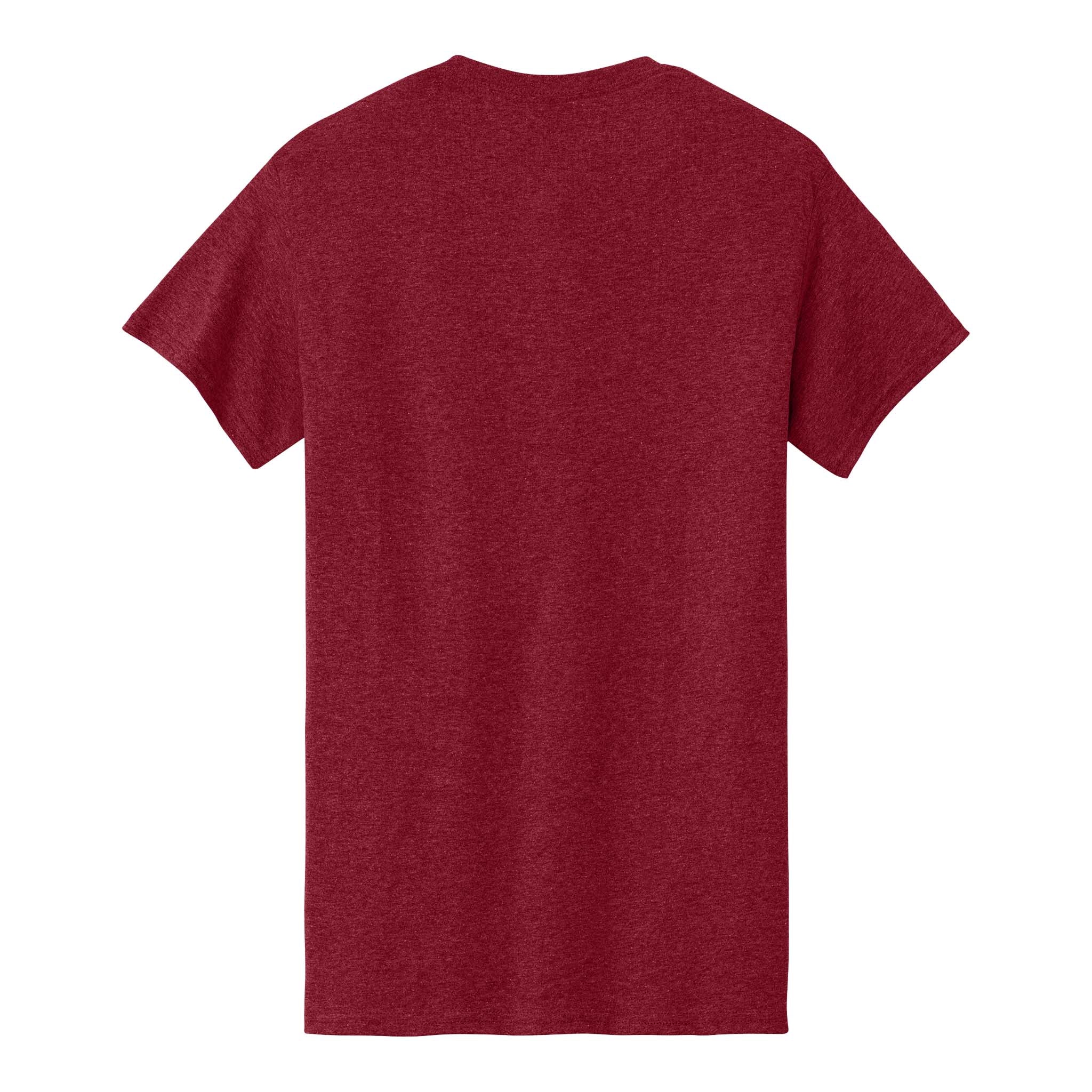 Gildan 5000 custom short sleeve t-shirt in antique cherry red, back view