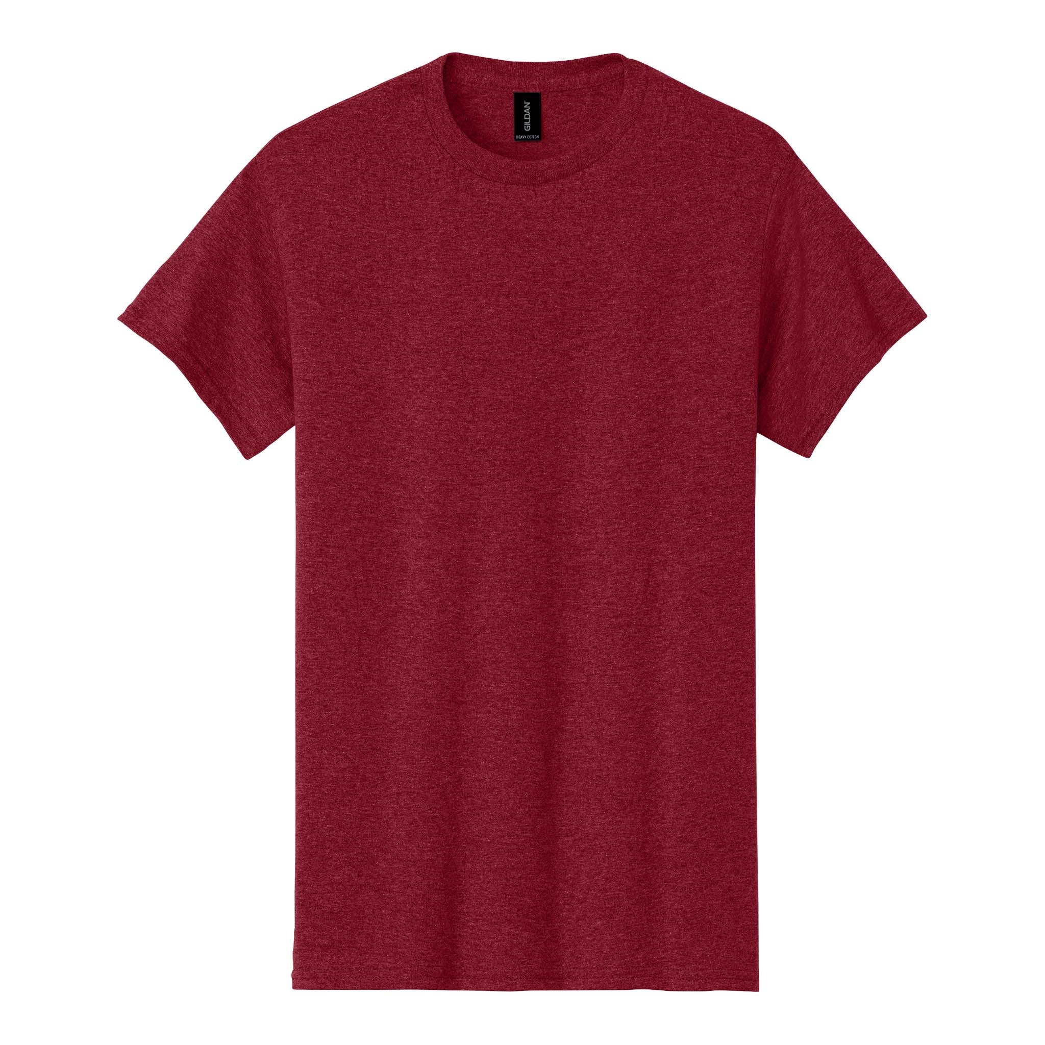 Gildan 5000 custom short sleeve t-shirt in antique cherry red, front view