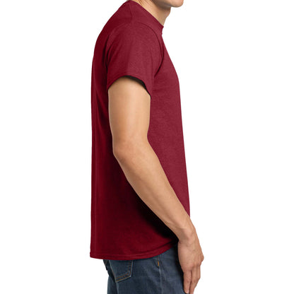 Gildan 5000 custom short sleeve t-shirt in antique cherry red, right side view