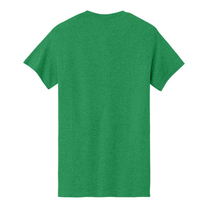 Gildan 5000 custom short sleeve t-shirt in antique irish green, back view