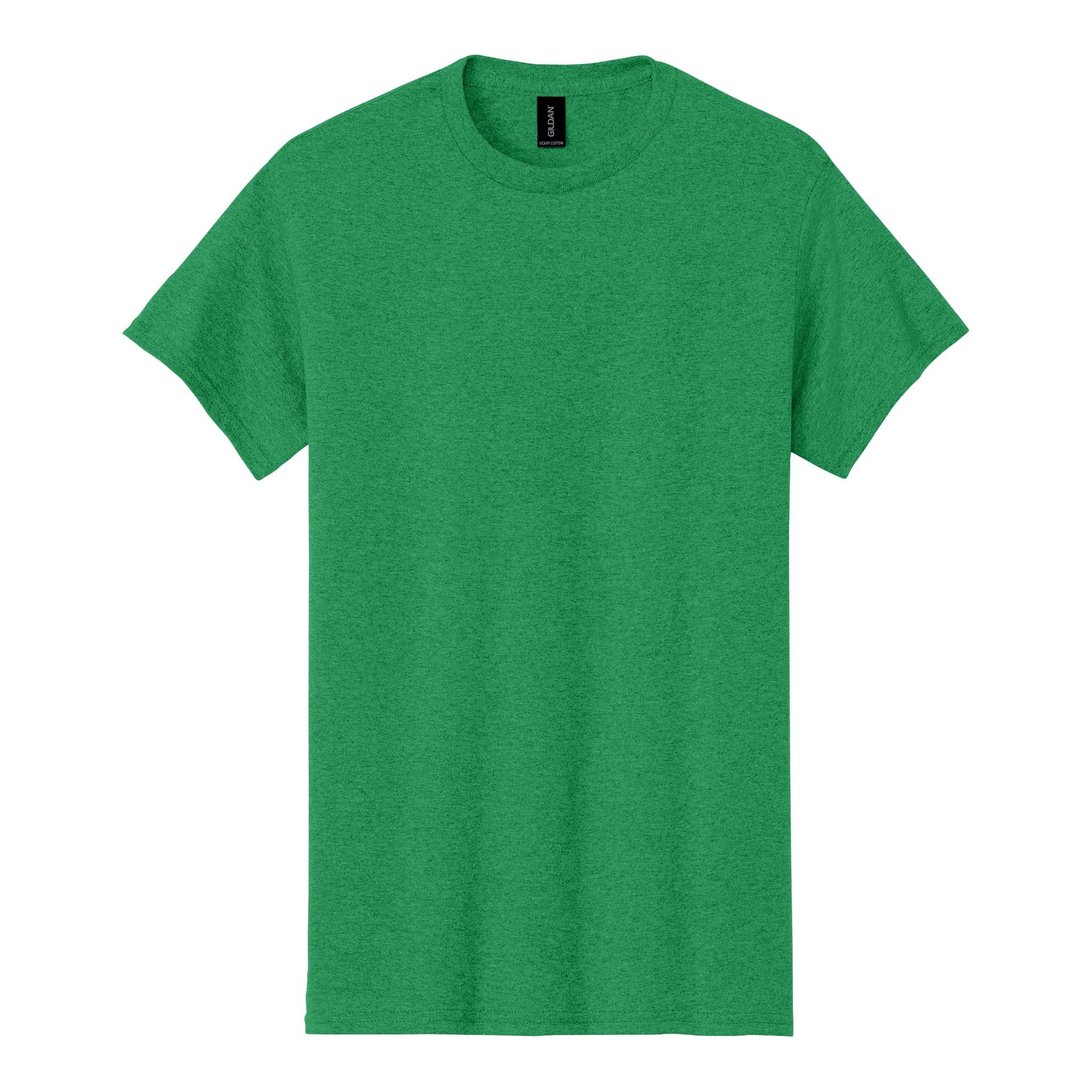 Gildan 5000 custom short sleeve t-shirt in antique irish green, front view
