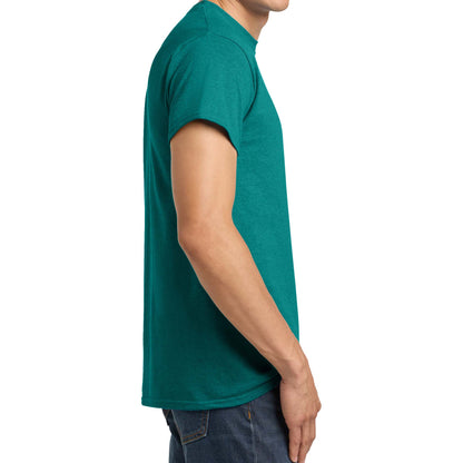 Gildan 5000 custom short sleeve t-shirt in antique jade dome, right side view
