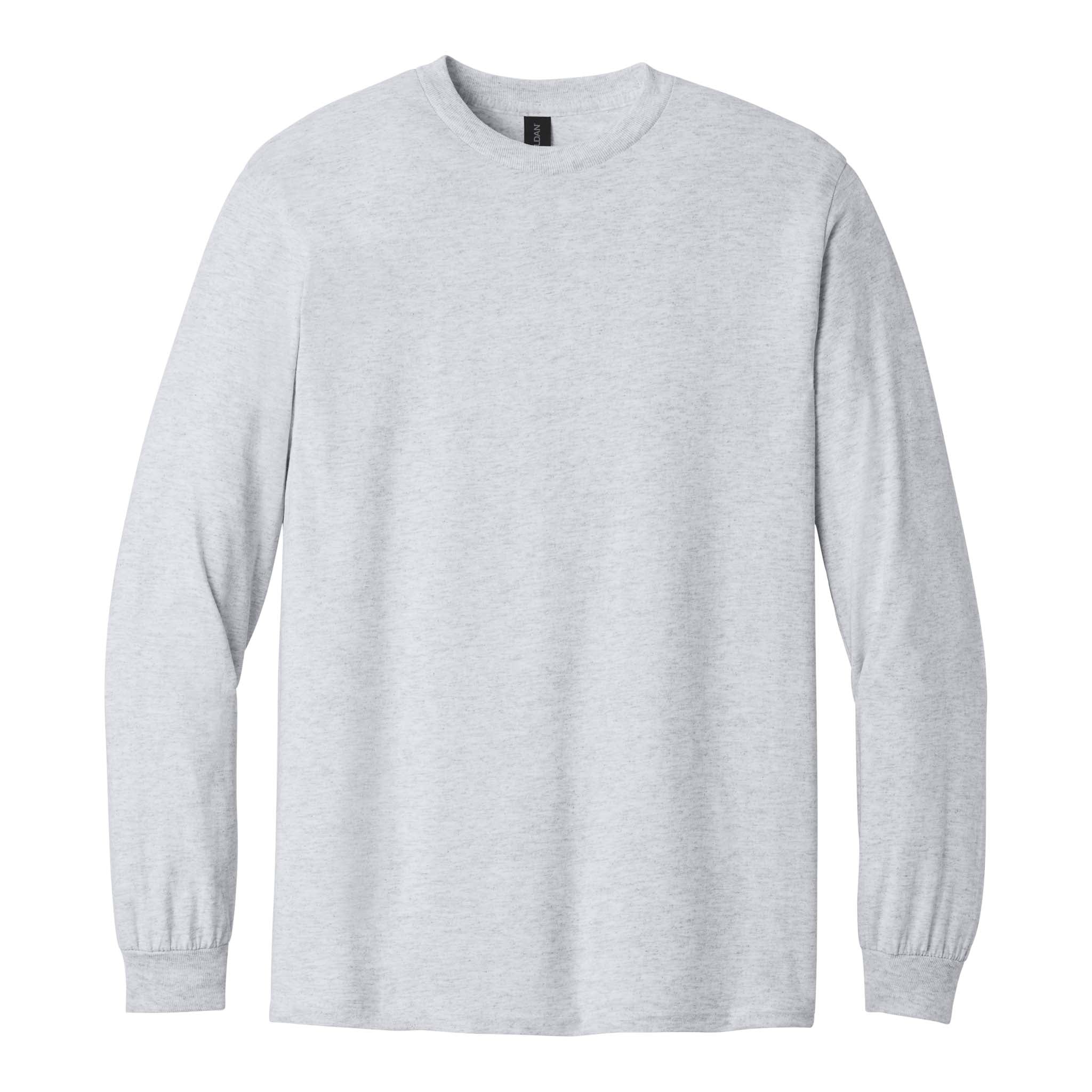 Gildan 5400 custom long sleeve t-shirt in ash, front view