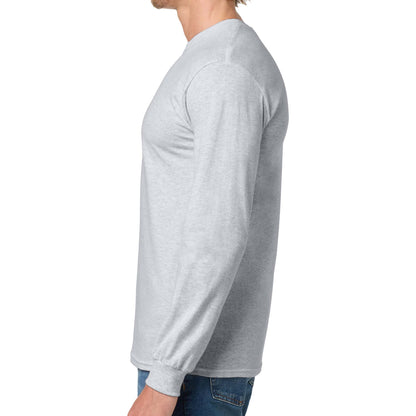 Gildan 5400 custom long sleeve t-shirt in ash, left side view