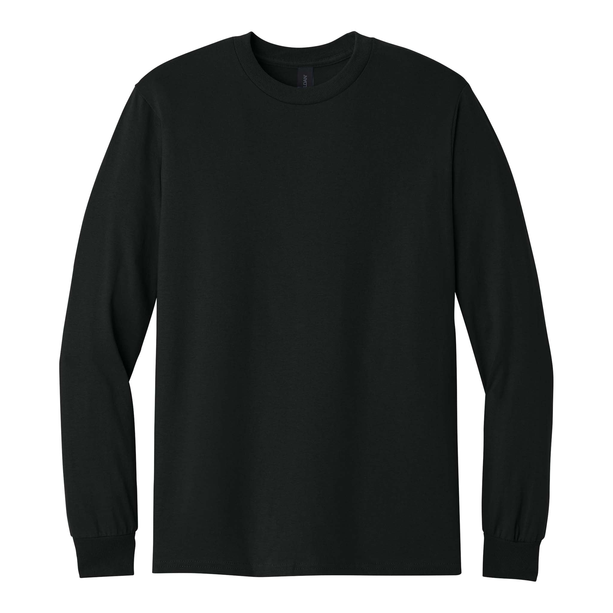Gildan 5400 custom long sleeve t-shirt in black, front view