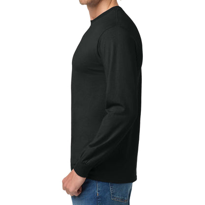 Gildan 5400 custom long sleeve t-shirt in black, left side view