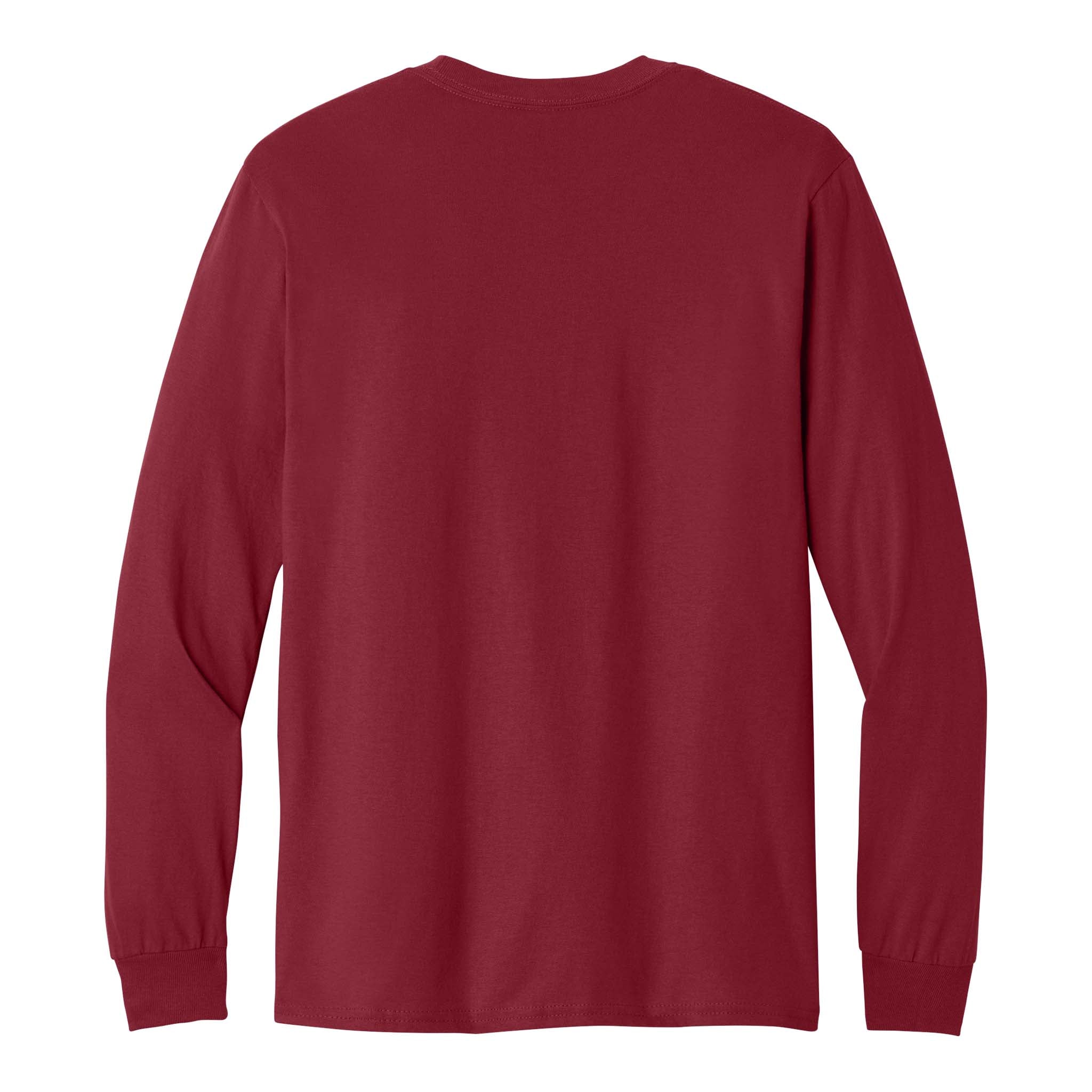 Gildan 5400 custom long sleeve t-shirt in cardinal red, back view