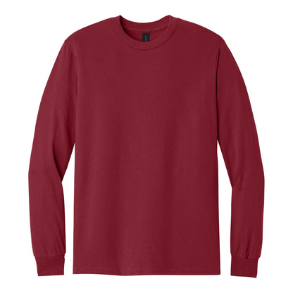 Gildan 5400 custom long sleeve t-shirt in cardinal red, front view
