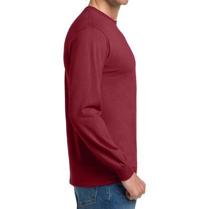 Gildan 5400 custom long sleeve t-shirt in cardinal red, right side view