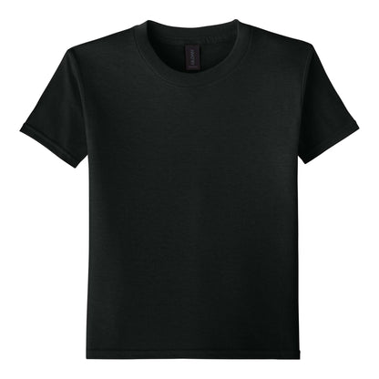 Gildan 64000B custom short sleeve t-shirt in black, front view
