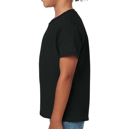 Gildan 64000B custom short sleeve t-shirt in black, left side view
