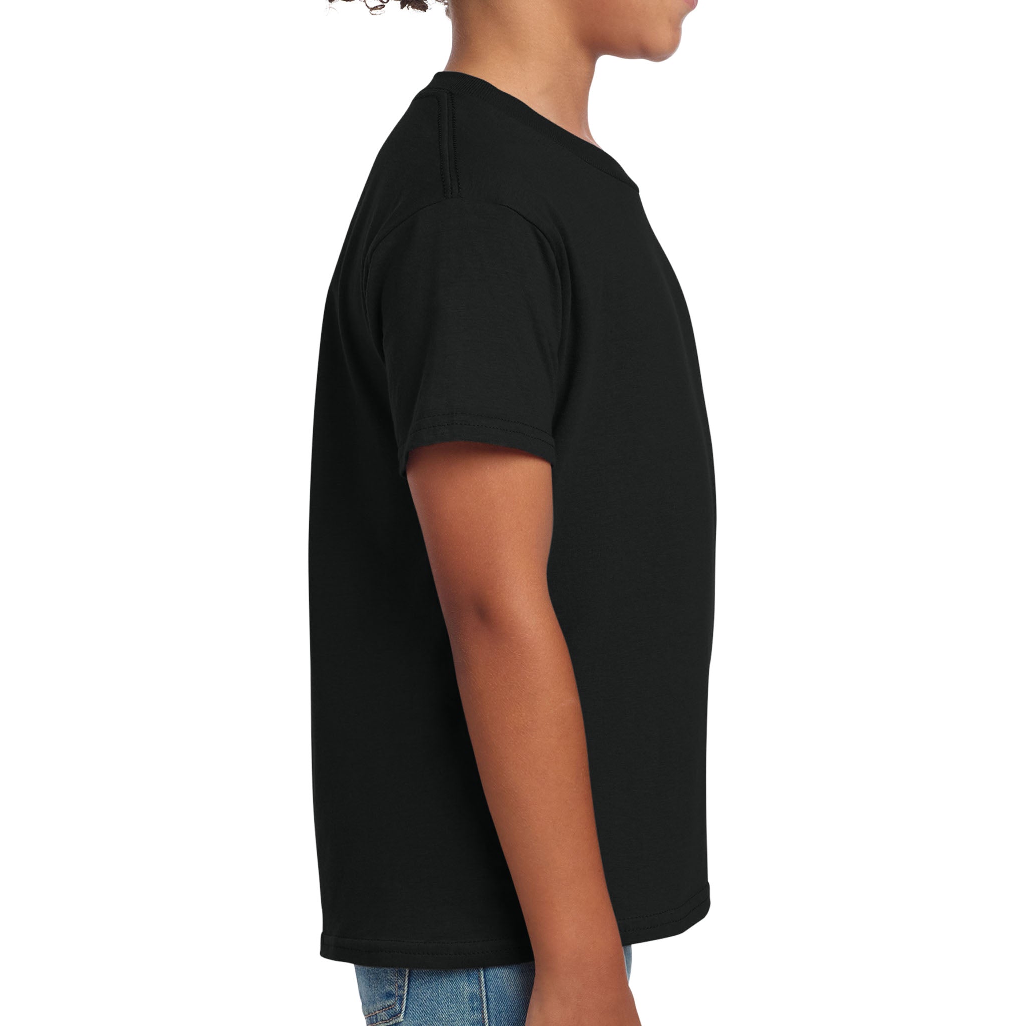 Gildan 64000B custom short sleeve t-shirt in black, right side view