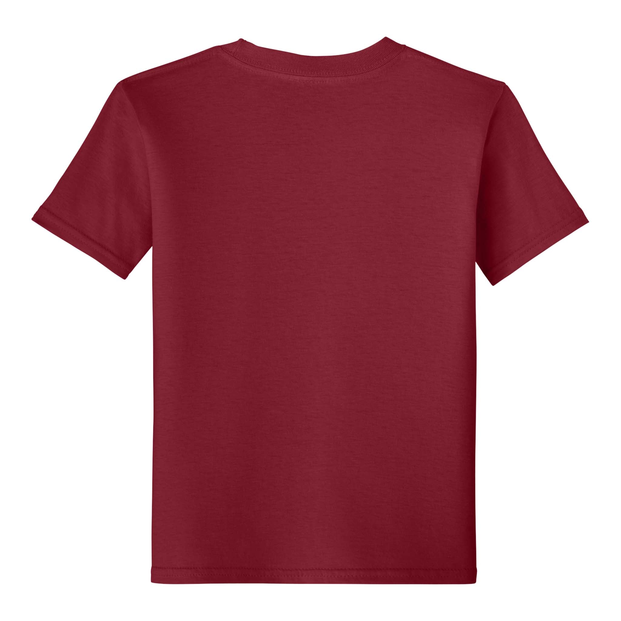 Gildan 64000B custom short sleeve t-shirt in cardinal red, back view