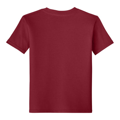 Gildan 64000B custom short sleeve t-shirt in cardinal red, back view