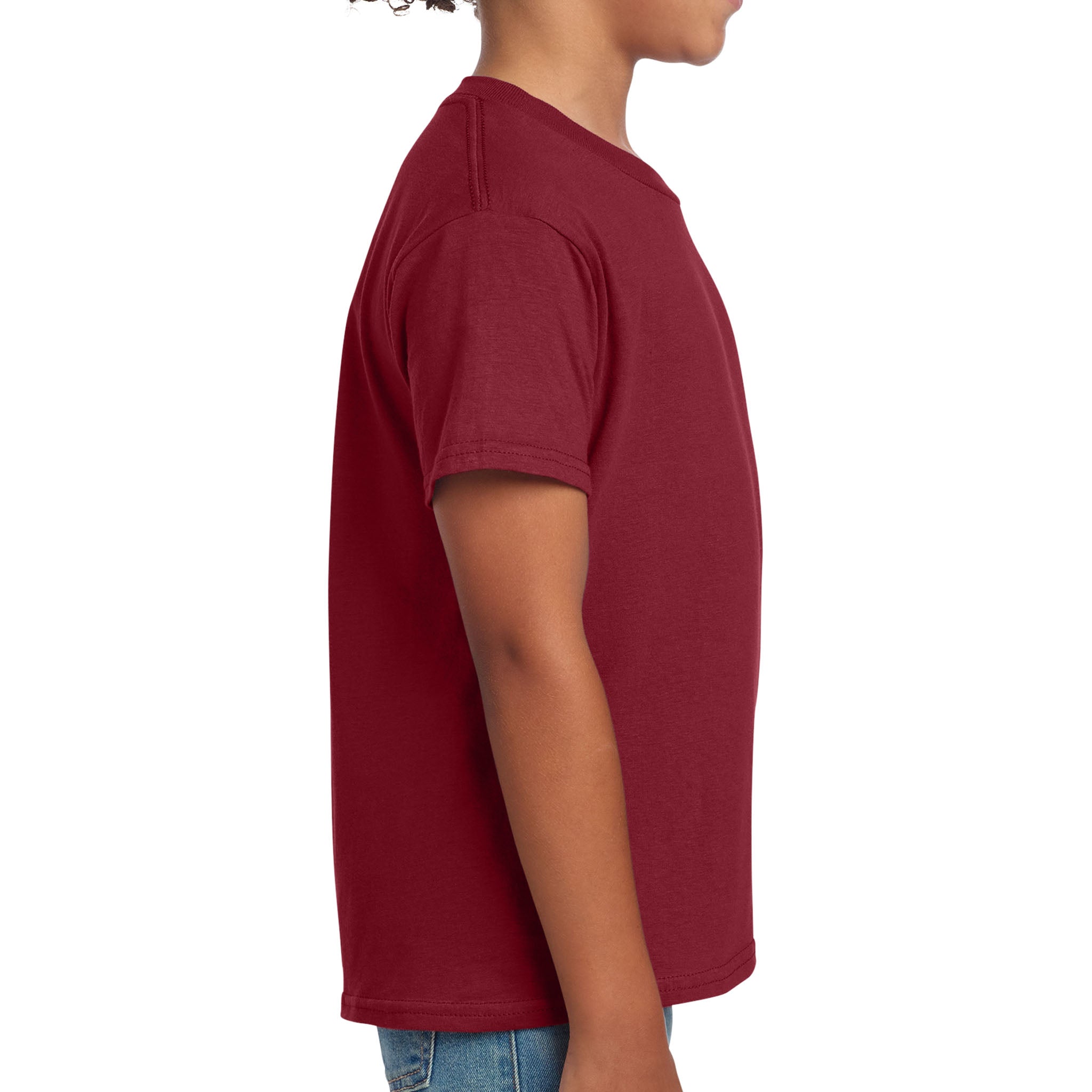 Gildan 64000B custom short sleeve t-shirt in cardinal red, right side view