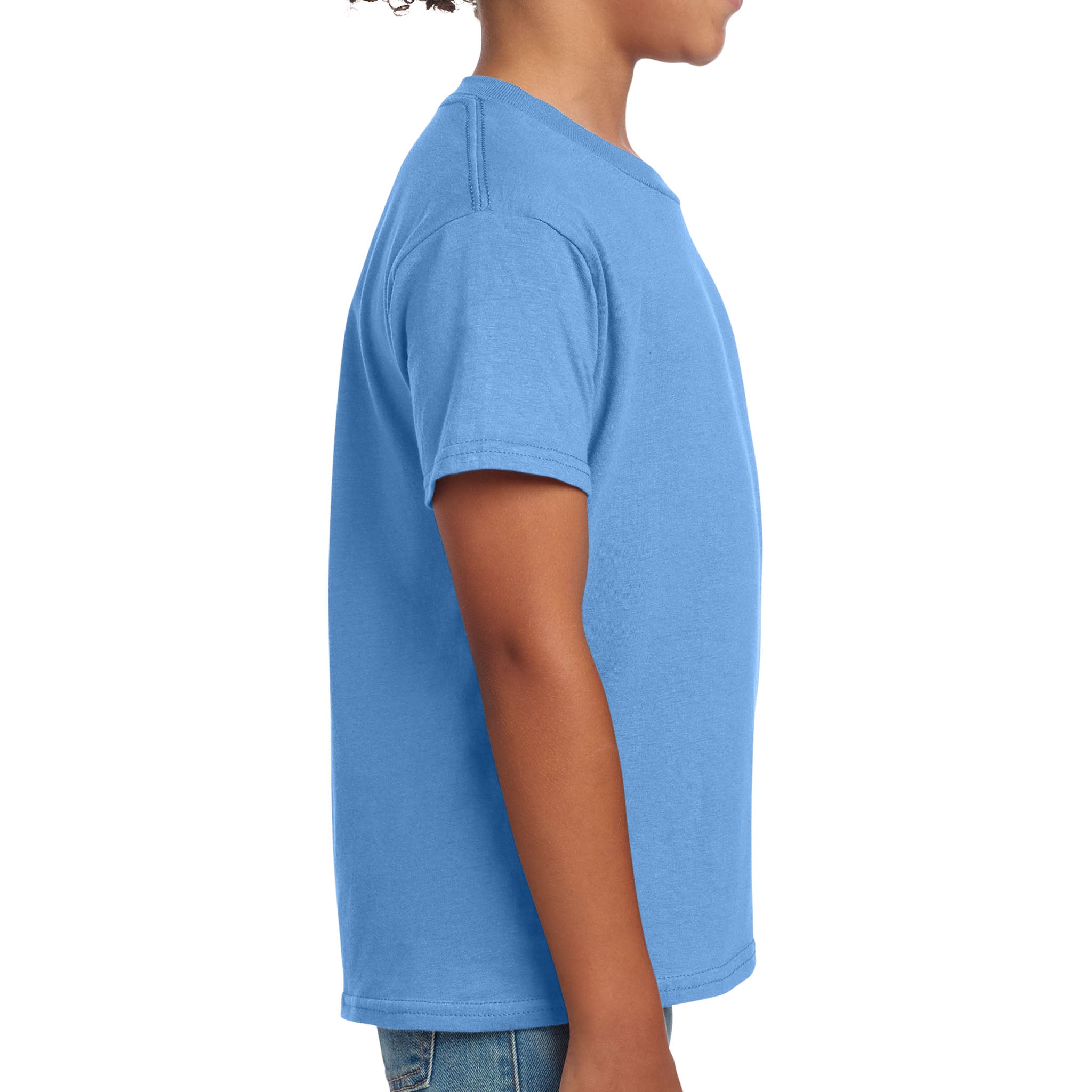 Gildan 64000B custom short sleeve t-shirt in carolina blue, right side view