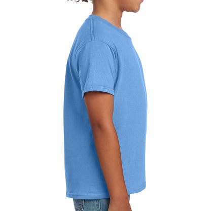 Gildan 64000B custom short sleeve t-shirt in carolina blue, right side view