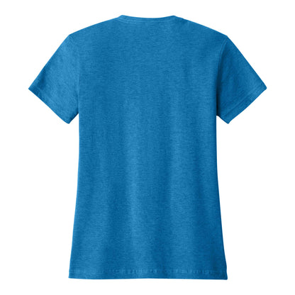 Gildan 64000L custom short sleeve t-shirt in antique sapphire, back view