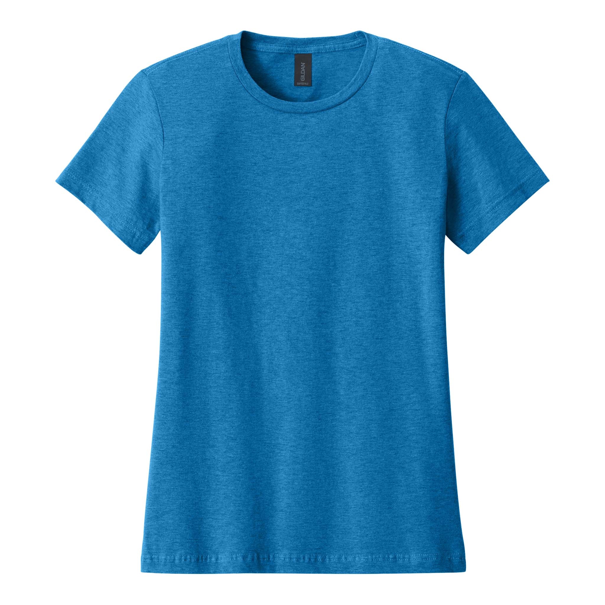 Gildan 64000L custom short sleeve t-shirt in antique sapphire, front view
