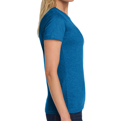 Gildan 64000L custom short sleeve t-shirt in antique sapphire, right side view