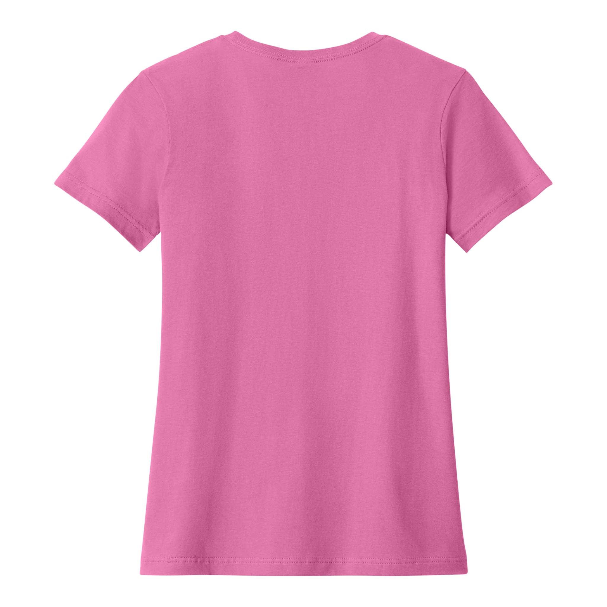 Gildan 64000L custom short sleeve t-shirt in azalea, back view