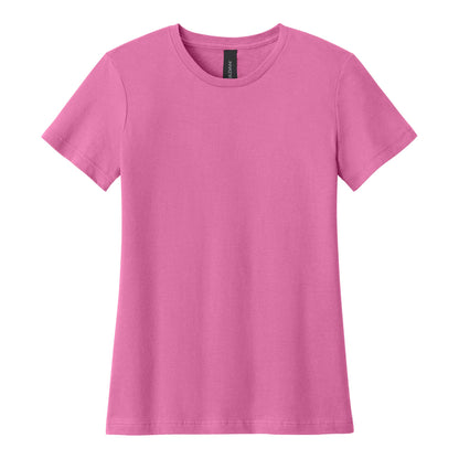 Gildan 64000L custom short sleeve t-shirt in azalea, front view