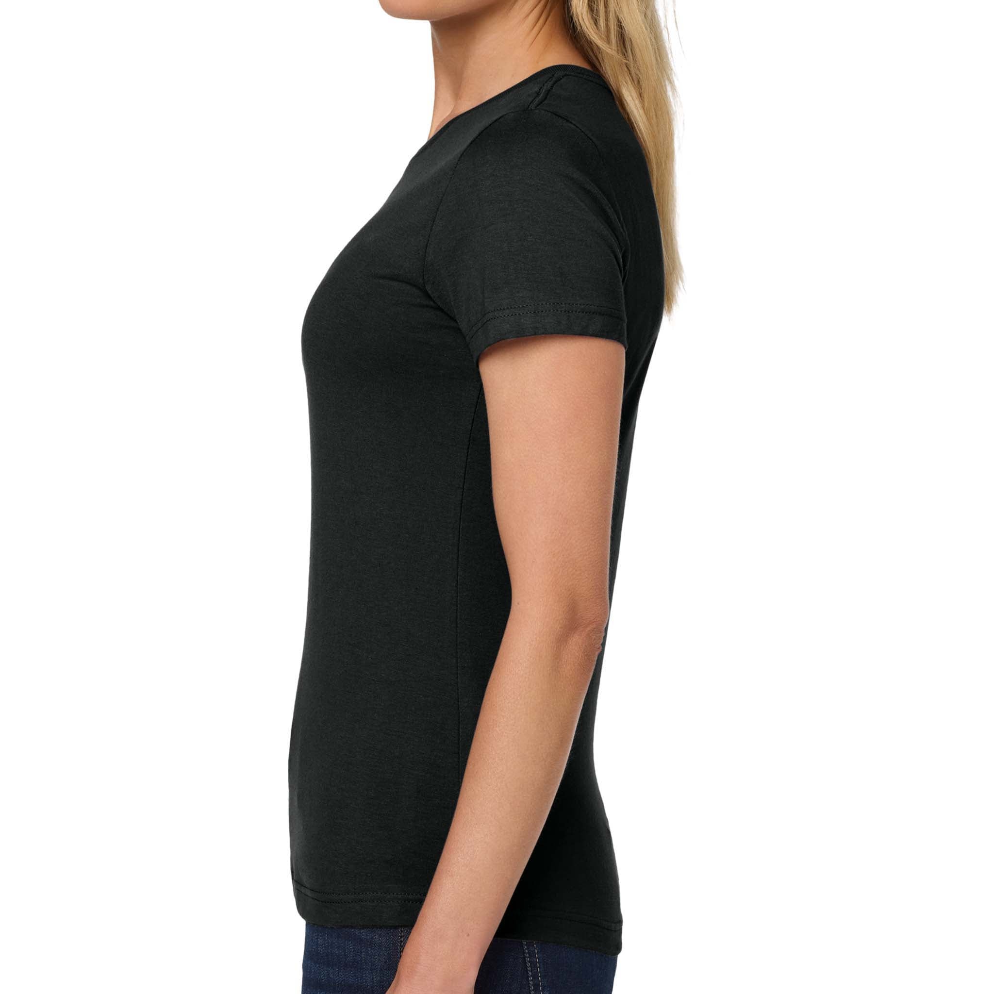 Gildan 64000L custom short sleeve t-shirt in black, left side view