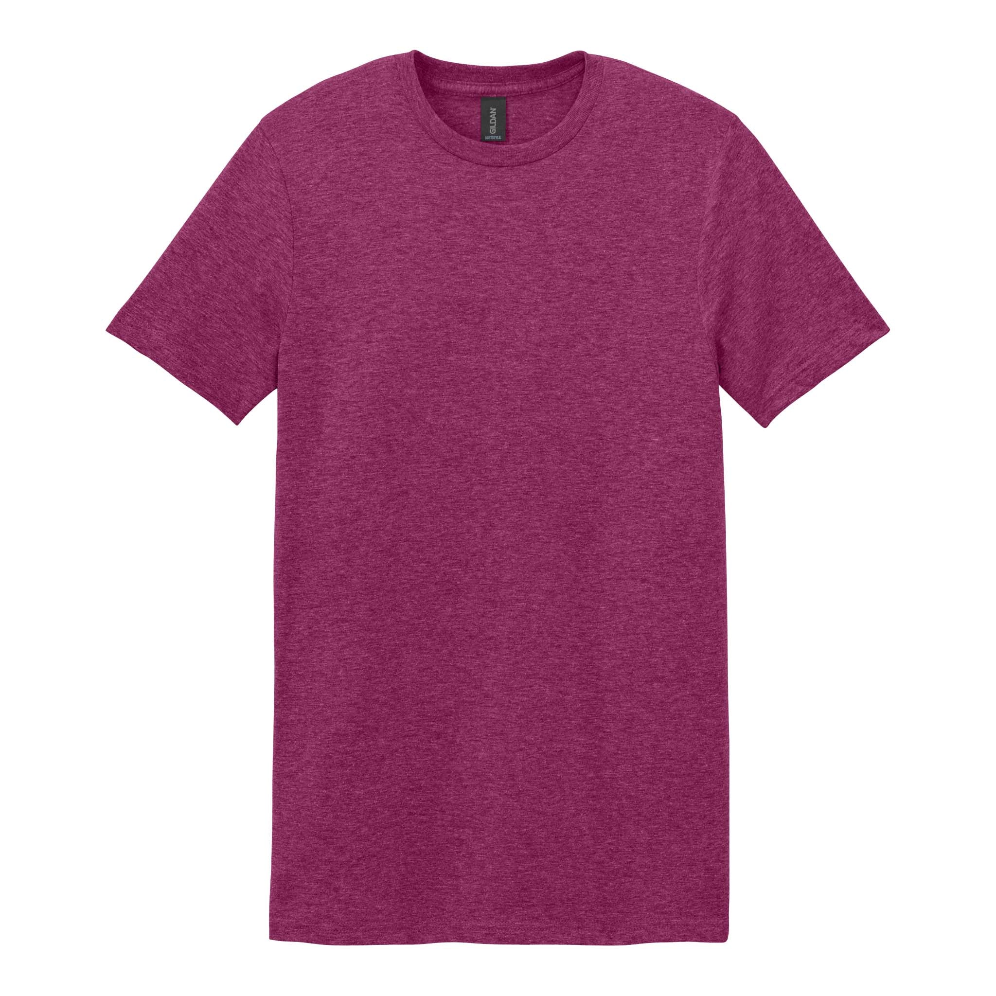 Gildan 64000 custom short sleeve t-shirt in antique heliconia, front view