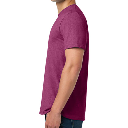 Gildan 64000 custom short sleeve t-shirt in antique heliconia, left side view