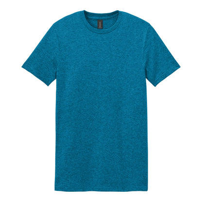 Gildan 64000 custom short sleeve t-shirt in antique sapphire, front view