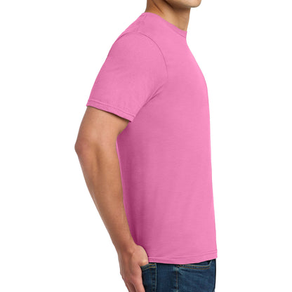 Gildan 64000 custom short sleeve t-shirt in azalea, right side view
