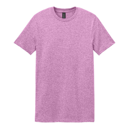 Gildan 64000 custom short sleeve t-shirt in heather radiant orchid, front view