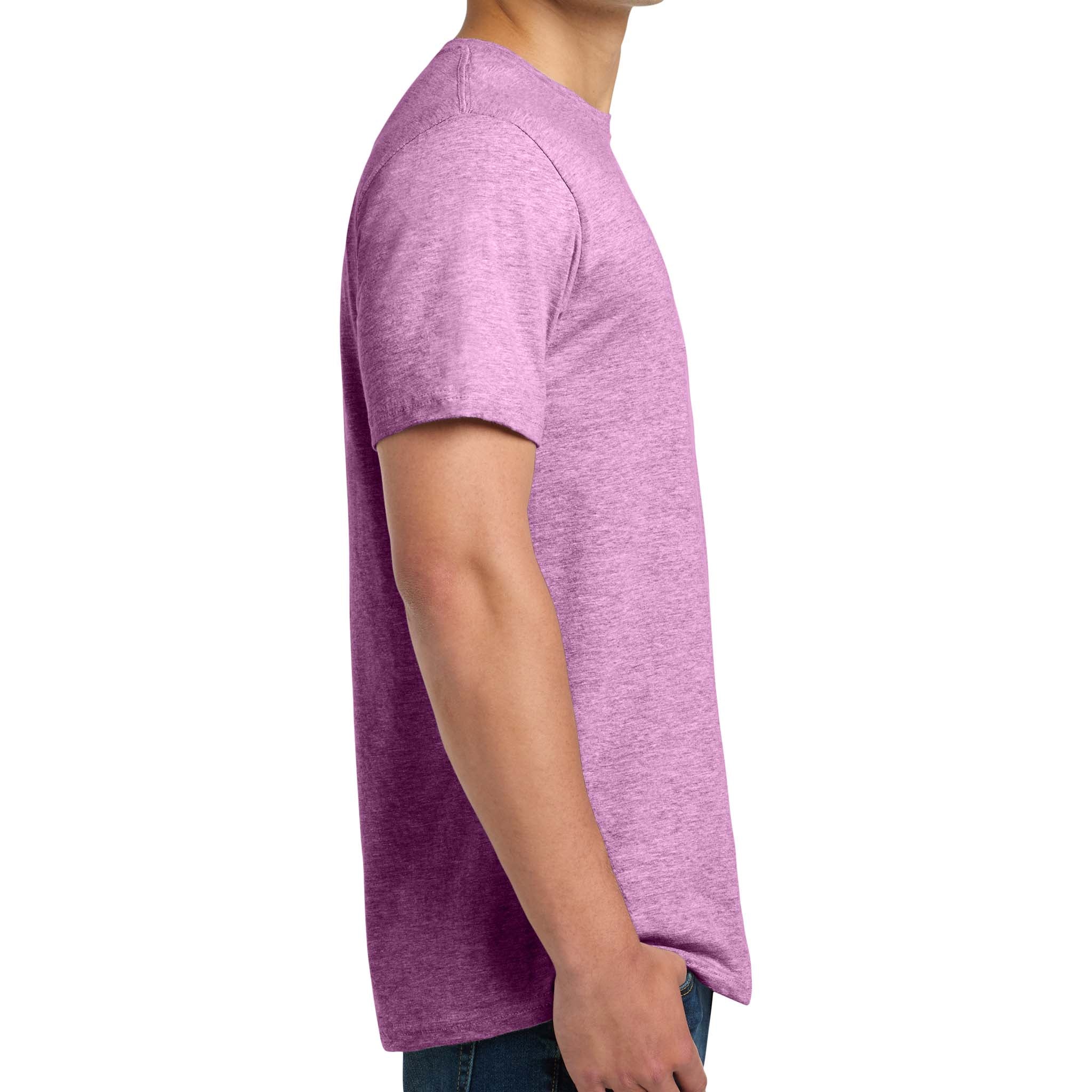 Gildan 64000 custom short sleeve t-shirt in heather radiant orchid, right side view
