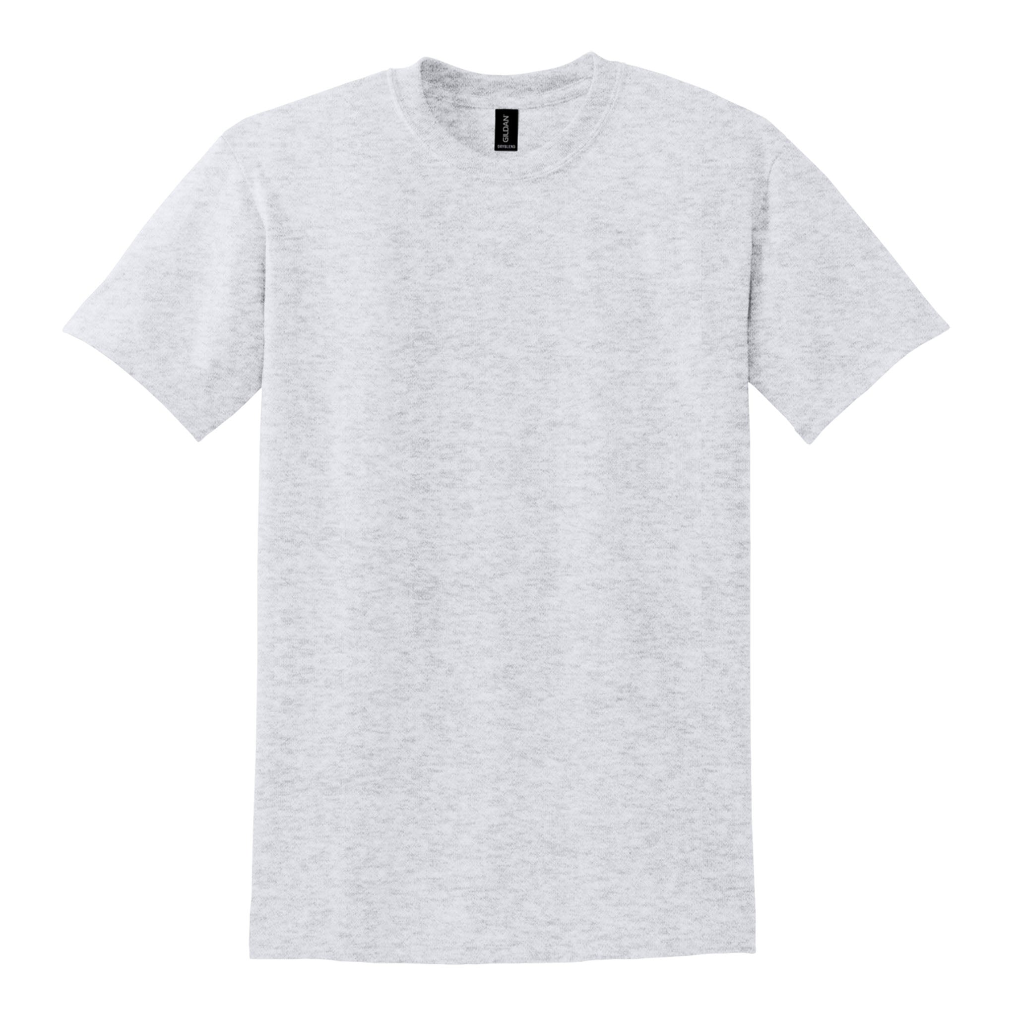 Gildan 8000 custom long sleeve t-shirt in ash, front view