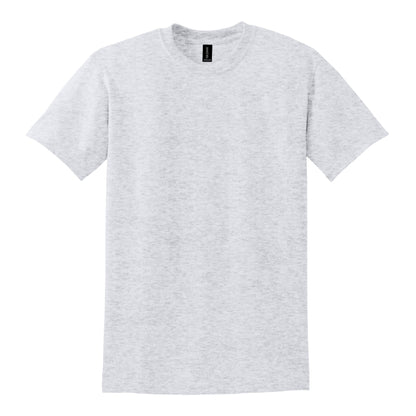 Gildan 8000 custom long sleeve t-shirt in ash, front view