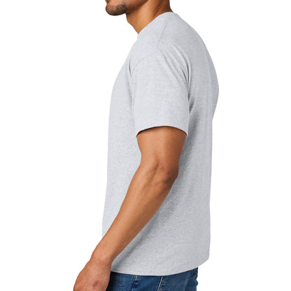 Gildan 8000 custom long sleeve t-shirt in ash, left side view
