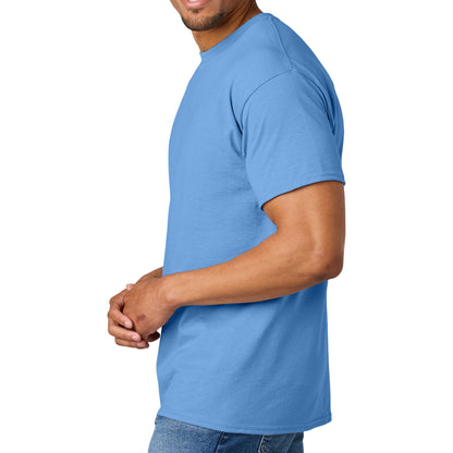 Gildan 8000 custom long sleeve t-shirt in carolina blue, left side view