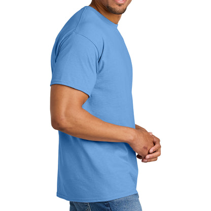 Gildan 8000 custom long sleeve t-shirt in carolina blue, right side view