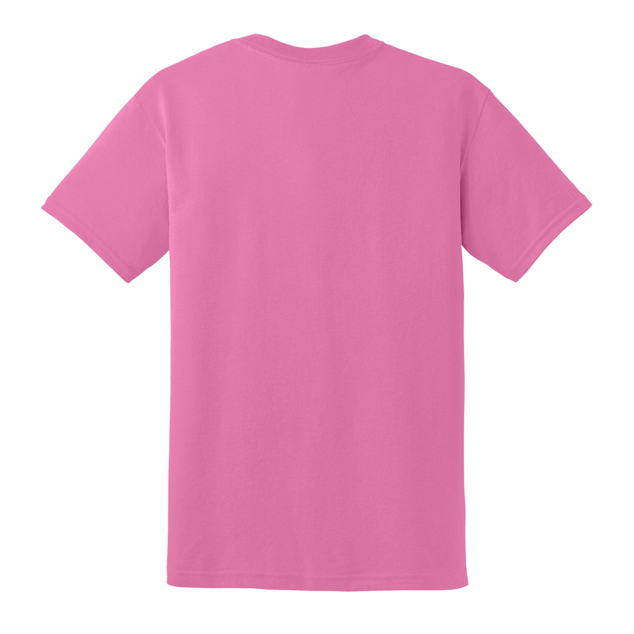 Gildan 8000 custom short sleeve t-shirt in azalea, back view