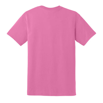 Gildan 8000 custom short sleeve t-shirt in azalea, back view