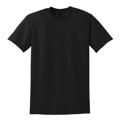 Gildan 8000 custom short sleeve t-shirt in black, front view