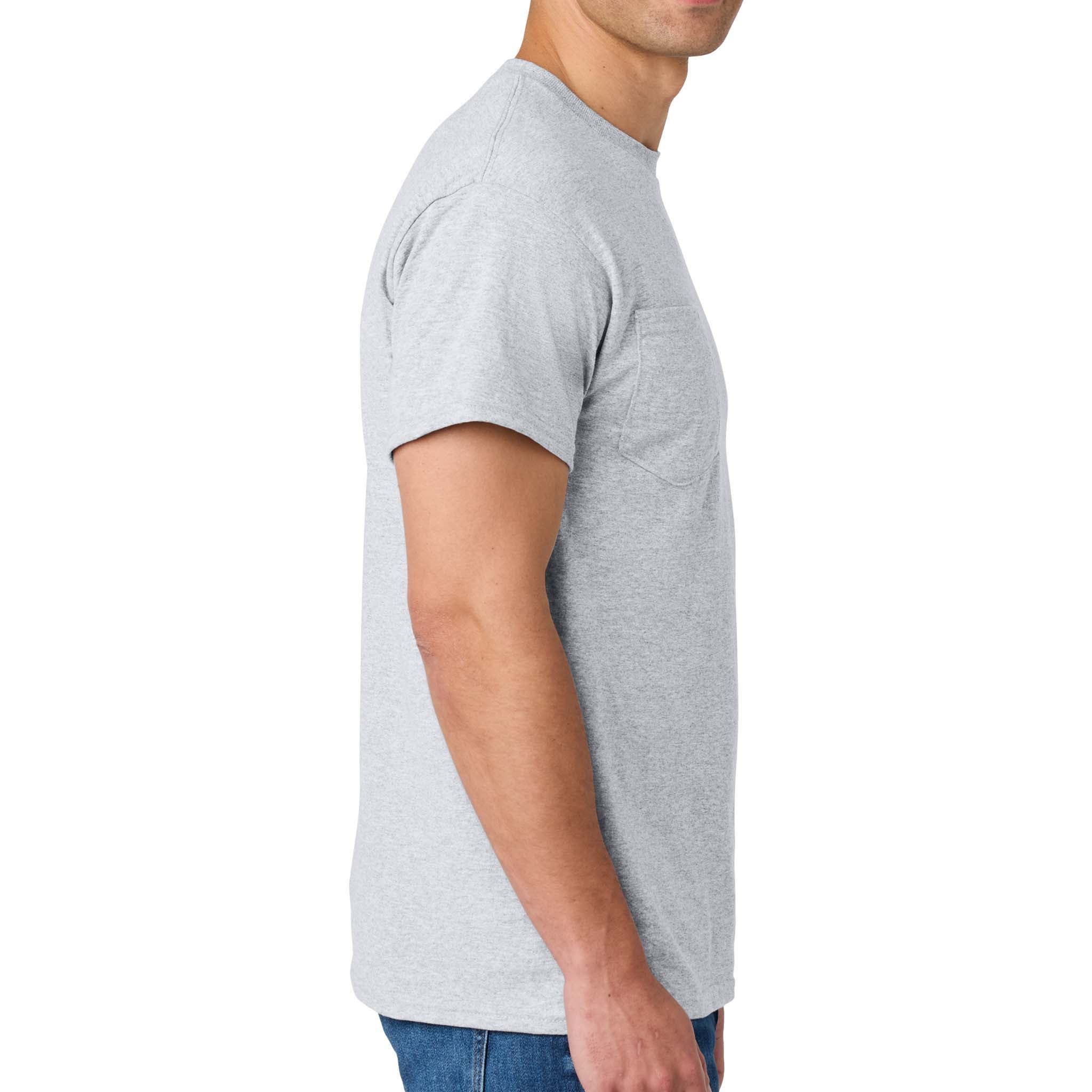 Gildan 8300 custom short sleeve t-shirt in ash grey, right side view